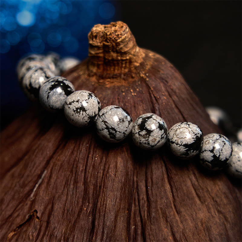 Buddha Stone Snowflake Obsidian Balance Bracelet - image 3