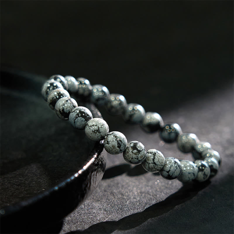 Buddha Stone Snowflake Obsidian Balance Bracelet - image 6