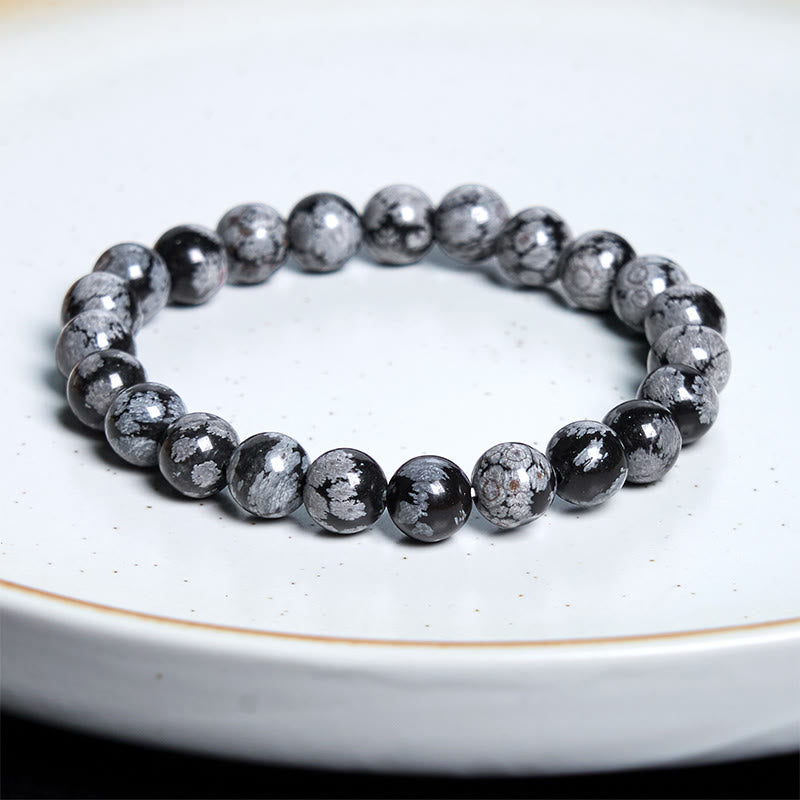 Buddha Stone Snowflake Obsidian Balance Bracelet - image 8
