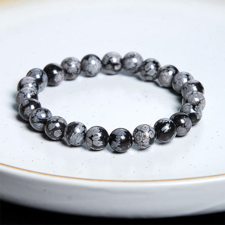 Buddha Stone Snowflake Obsidian Balance Bracelet - image 8
