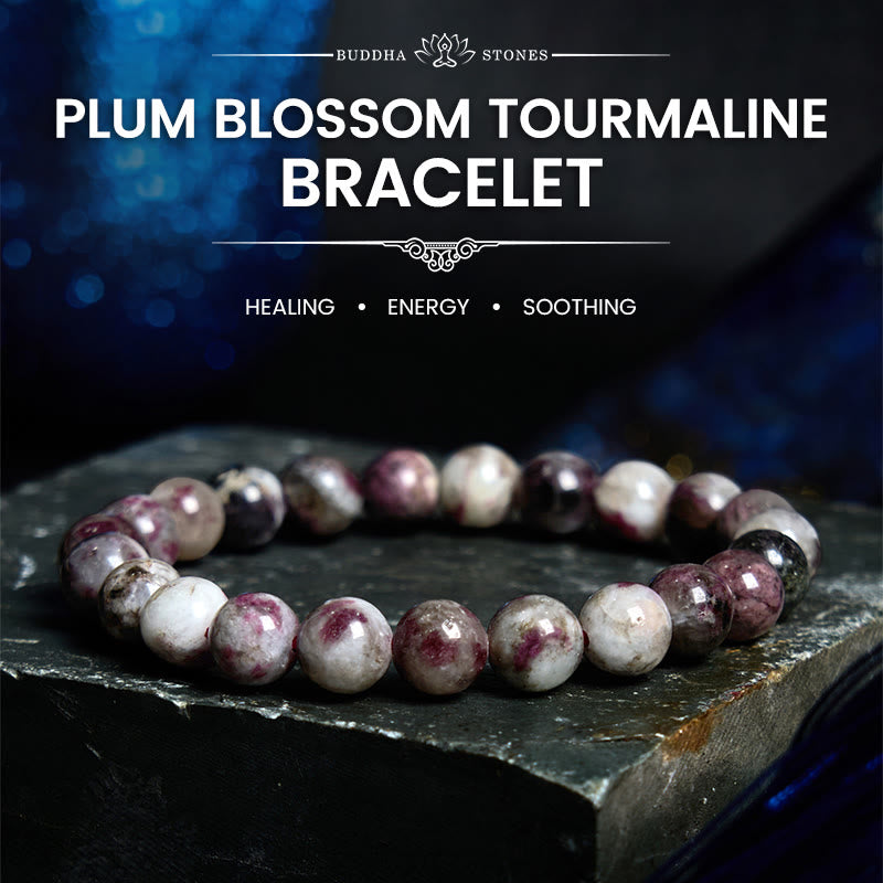 Buddha Stones Plum Blossom Tourmaline Balance Bracelet - Plum Blossom Tourmaline(Wrist Circumference: 14-16cm) - image 0