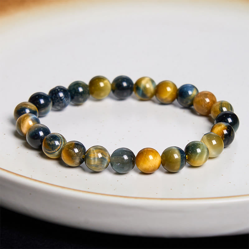 Buddha Stones Yellow Blue Tiger Eye Courage Bracelet - image 9