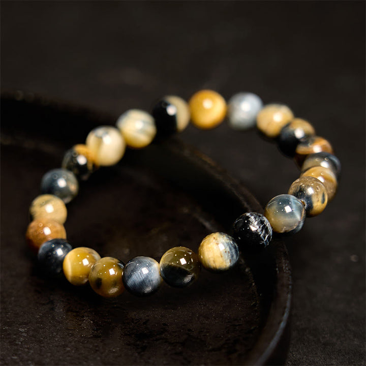 Buddha Stones Yellow Blue Tiger Eye Courage Bracelet - image 2