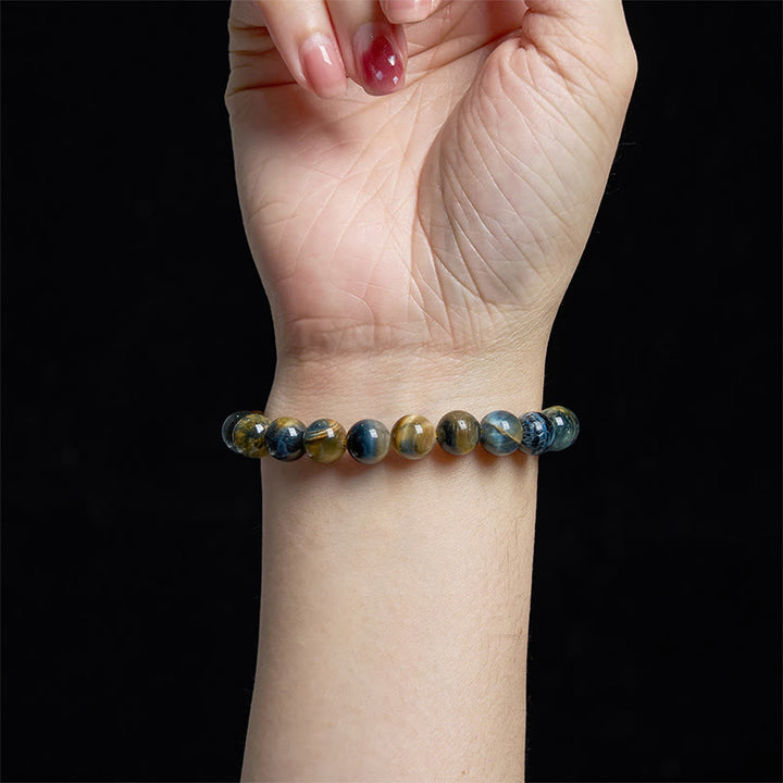 Buddha Stones Yellow Blue Tiger Eye Courage Bracelet - image 4