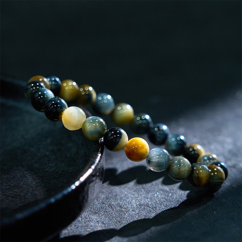 Buddha Stones Yellow Blue Tiger Eye Courage Bracelet - image 7