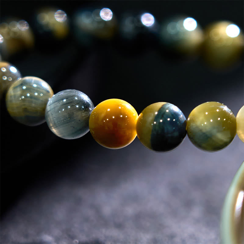 Buddha Stones Yellow Blue Tiger Eye Courage Bracelet - image 8