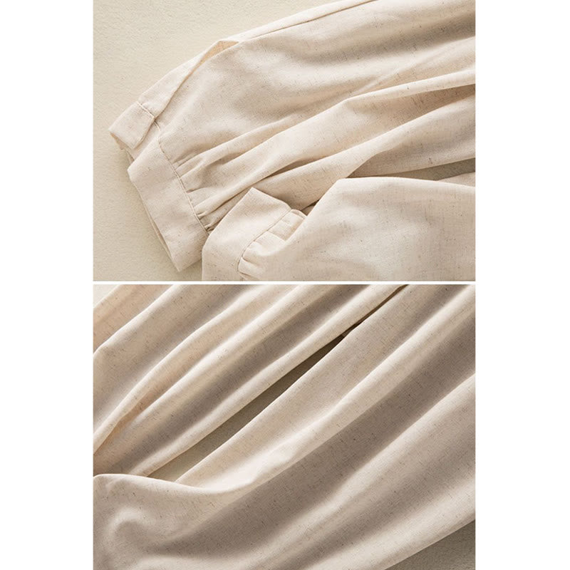 Buddha Stones Plain Cotton Drawstring Women's Harem Pants With Pockets - image 4