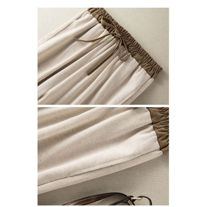 Buddha Stones Plain Cotton Drawstring Women's Harem Pants With Pockets - image 5