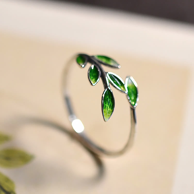 Buddha Stone Leaves Copper Wealth Adjustable Ring - Leaves(Adjustable) - image 0