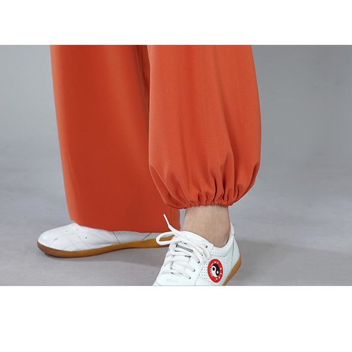 Buddha Stones 2Pcs Fall Solid Color Frog-Button Tai Chi Meditation Qigong Zen Practice Unisex Cotton Clothing Set - image 12