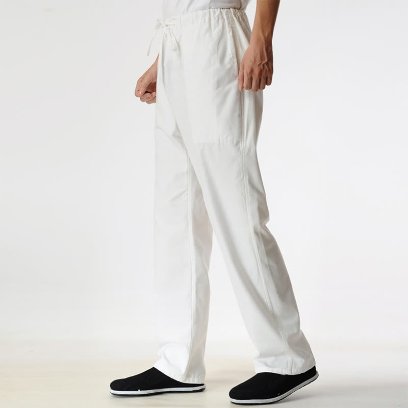 Buddha Stones Fall Solid Color Men's Drawstring Pants With Pockets - image 7