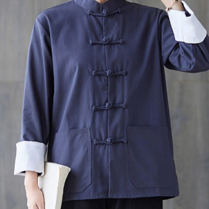 Buddha Stones Women's Frog-Button Long Sleeve Shirt Pants Meditation Cotton Linen Clothing - image 17