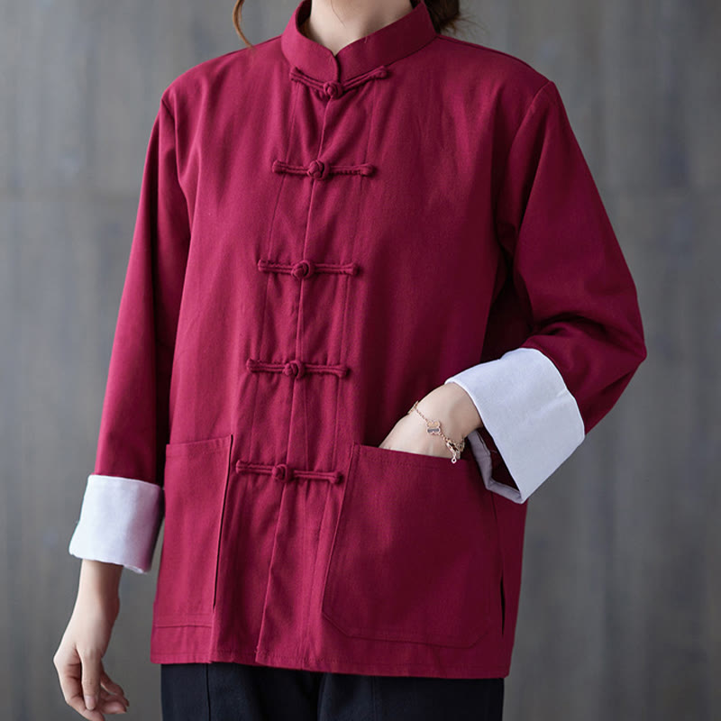 Buddha Stones Women's Frog-Button Long Sleeve Shirt Pants Meditation Cotton Linen Clothing - image 9