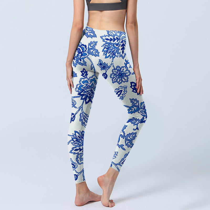 Buddha Stones Flowers Print Gym Leggings Women's Yoga Pants - image 4