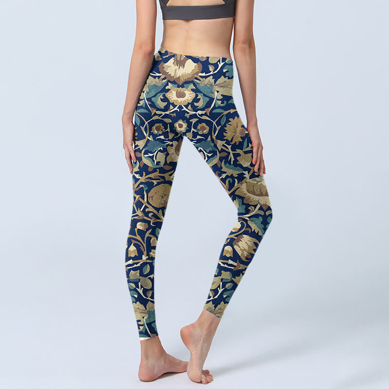 Buddha Stones Interconnected Lotus Flowers Pattern Gym Leggings Women's Yoga Pants - image 4