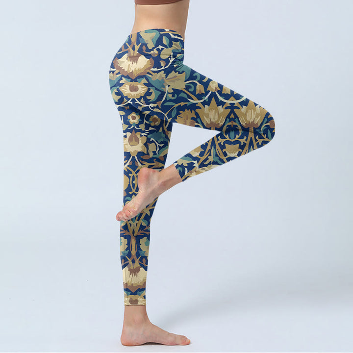 Buddha Stones Interconnected Lotus Flowers Pattern Gym Leggings Women's Yoga Pants - image 3
