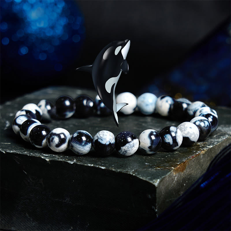 Buddha Stones Orca Agate Protection Bracelet - image 1