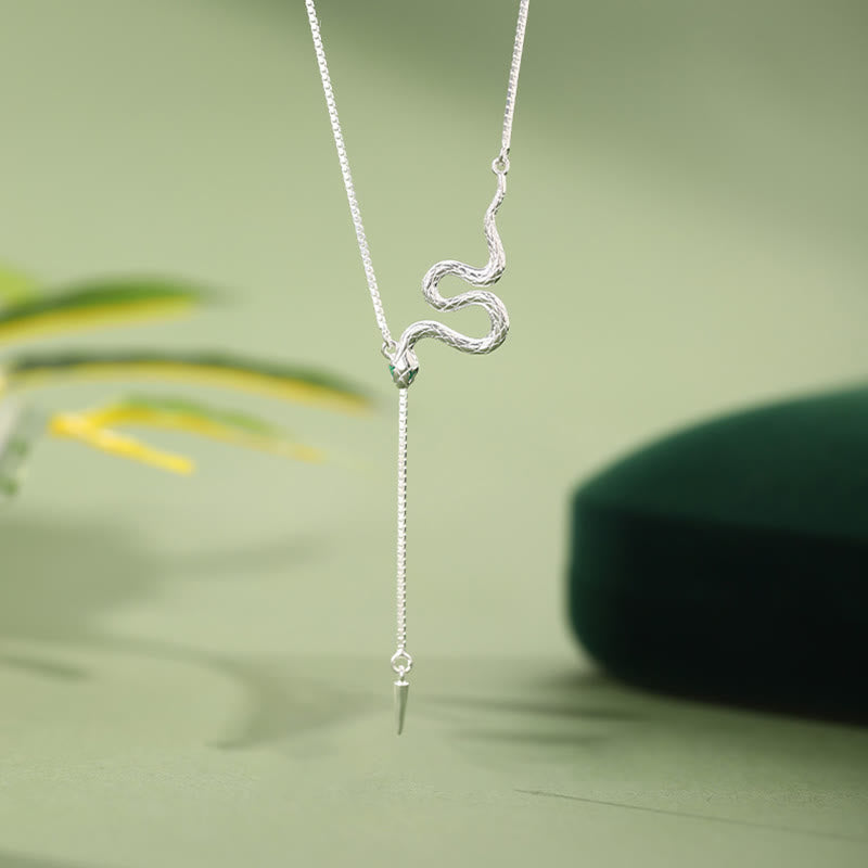 Buddha Stones 925 Sterling Silver Year of the Snake Balance Necklace Pendant Earrings Set - 925 Sterling Silver Necklace - image 2
