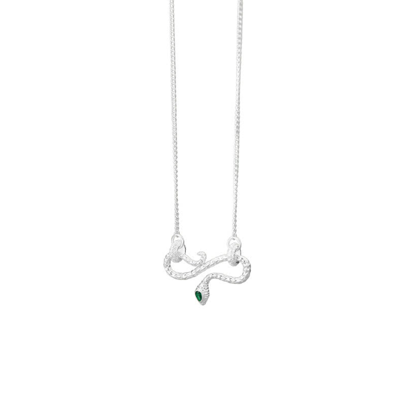Buddha Stones 999 Sterling Silver Year of the Snake Coiling Snake Infinite Symbol Blessing Necklace Pendant - image 8