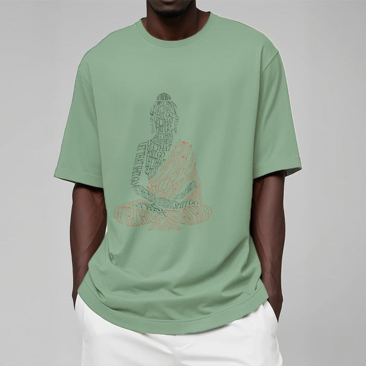 Buddha Stones Meditating Buddha Let That Shit Go Pattern Tee T-shirt - image 15