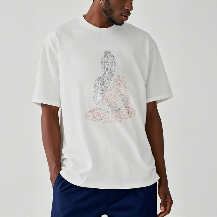Buddha Stones Meditating Buddha Let That Shit Go Pattern Tee T-shirt - image 1
