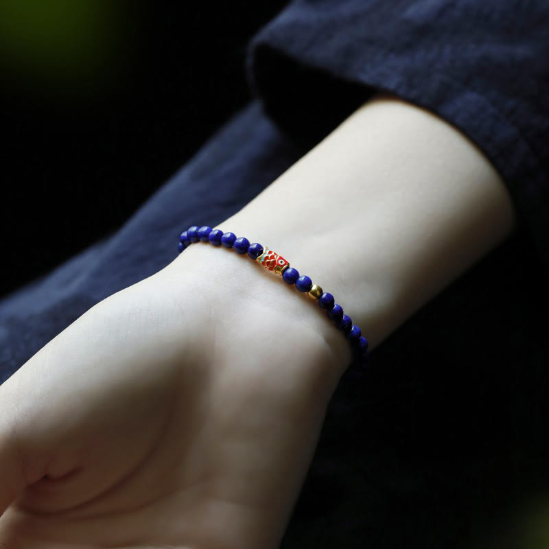 Buddha Stones Lazurite Koi Fish Positive Bracelet - image 4