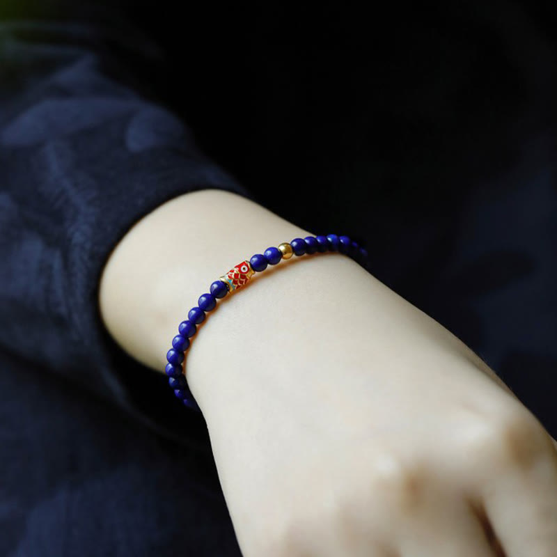 Buddha Stones Lazurite Koi Fish Positive Bracelet - image 3