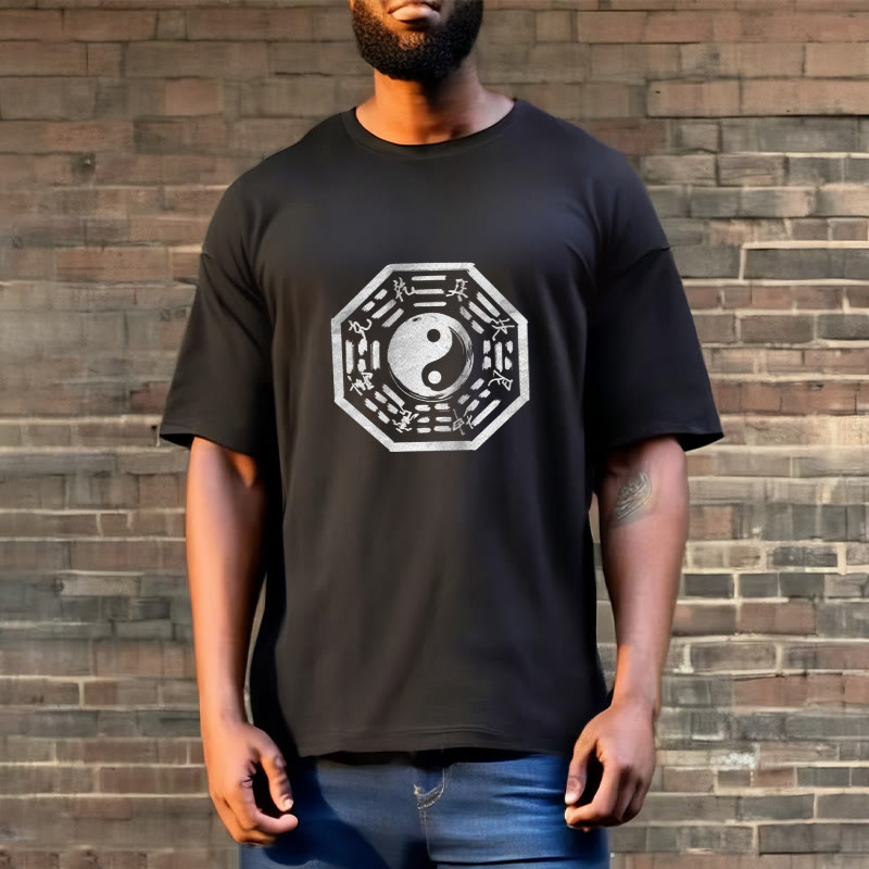 Buddha Stones Ba Gua Pattern Cotton Tee T-shirt - image 1