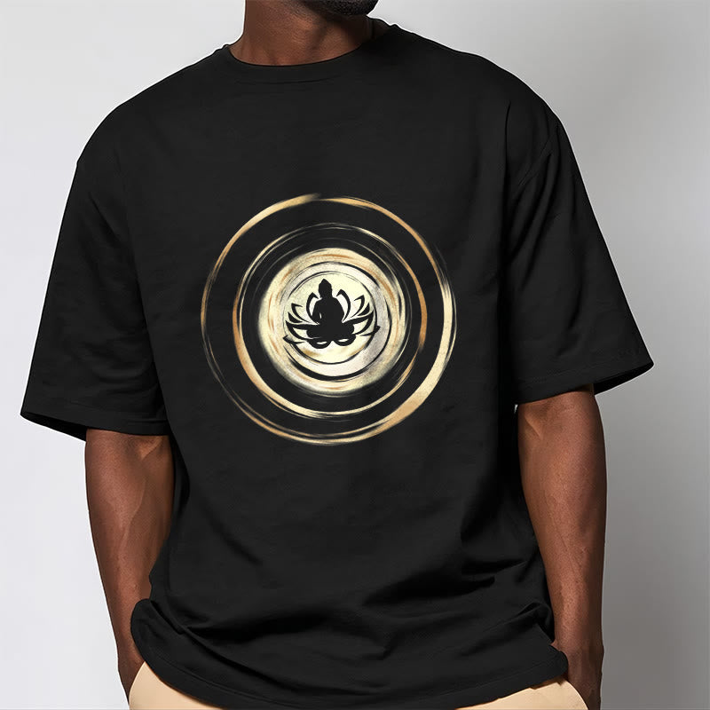 Buddha Stones Meditating Buddha Lotus Pattern Tee T-shirt - image 1