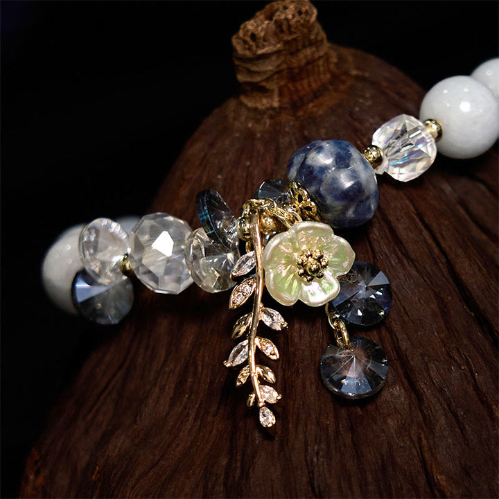 Buddha Stones "Sending You Peace and Grace" Blue Crystal Flower Bracelet Includes Gift Message Card - image 9