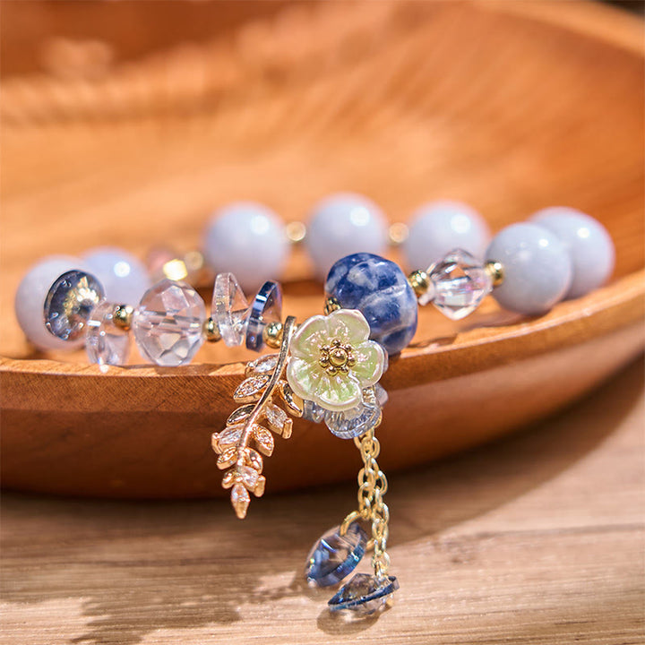 Buddha Stones Blue Crystal Amethyst Sun Stone Green Aventurine Healing Bracelet - image 8