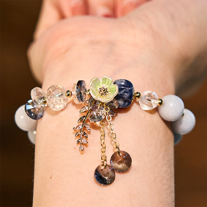 Buddha Stones Blue Crystal Amethyst Sun Stone Green Aventurine Healing Bracelet - image 10