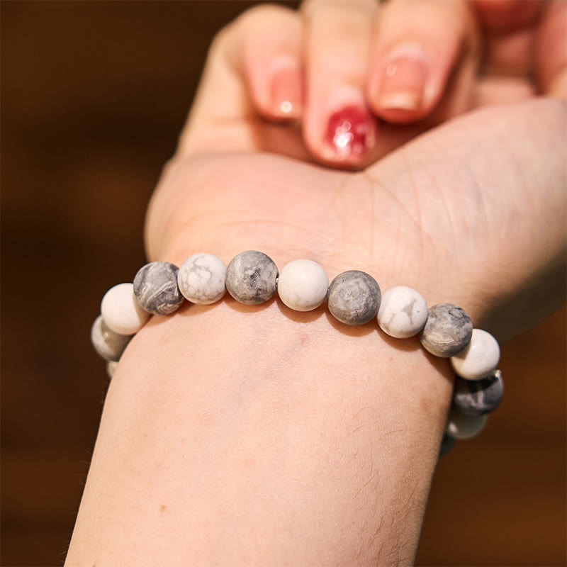 Buddha Stones Picasso Jasper White Turquoise Courage Bracelet - image 5