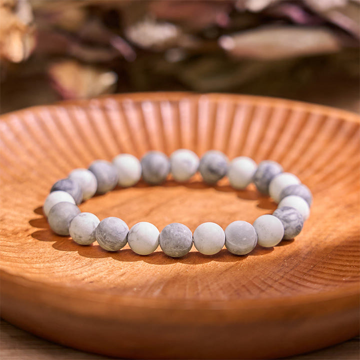 Buddha Stones Picasso Jasper White Turquoise Courage Bracelet - Picasso Jasper White Turquoise(Wrist Circumference: 14-16cm) - 8mm - image 0