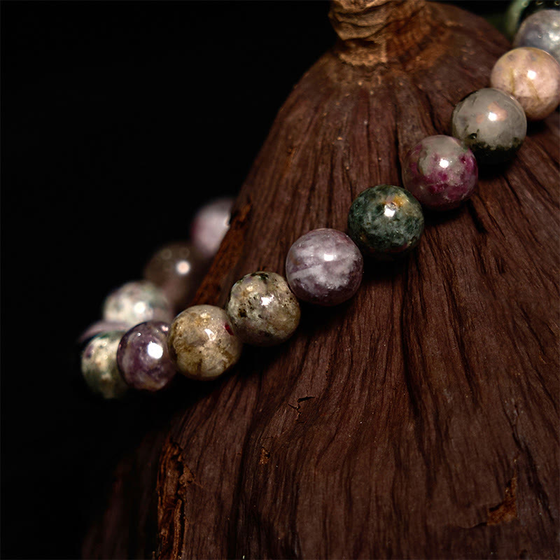 Buddha Stone Rainbow Tourmaline Positive Bracelet - image 6