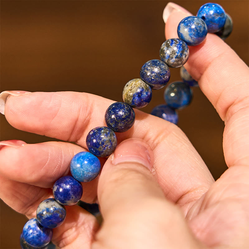 Buddha Stone Lazurite Lapis Lazuli Positive Balance Bracelet - image 5