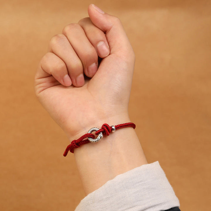 Buddha Stones 999 Sterling Silver Year Of The Dragon Peace Buckle Luck Bracelet - image 4