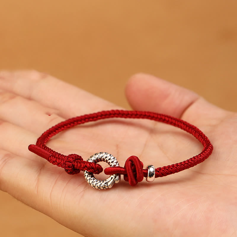 Buddha Stones 999 Sterling Silver Year Of The Dragon Peace Buckle Luck Bracelet - image 14