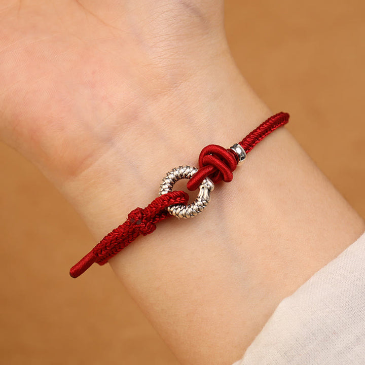 Buddha Stones 999 Sterling Silver Year Of The Dragon Peace Buckle Luck Bracelet - image 11