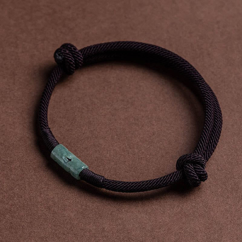 Buddha Stones Luck Jade String Rope Bracelet - Brown(Wrist Circumference 14-20cm) - image 8