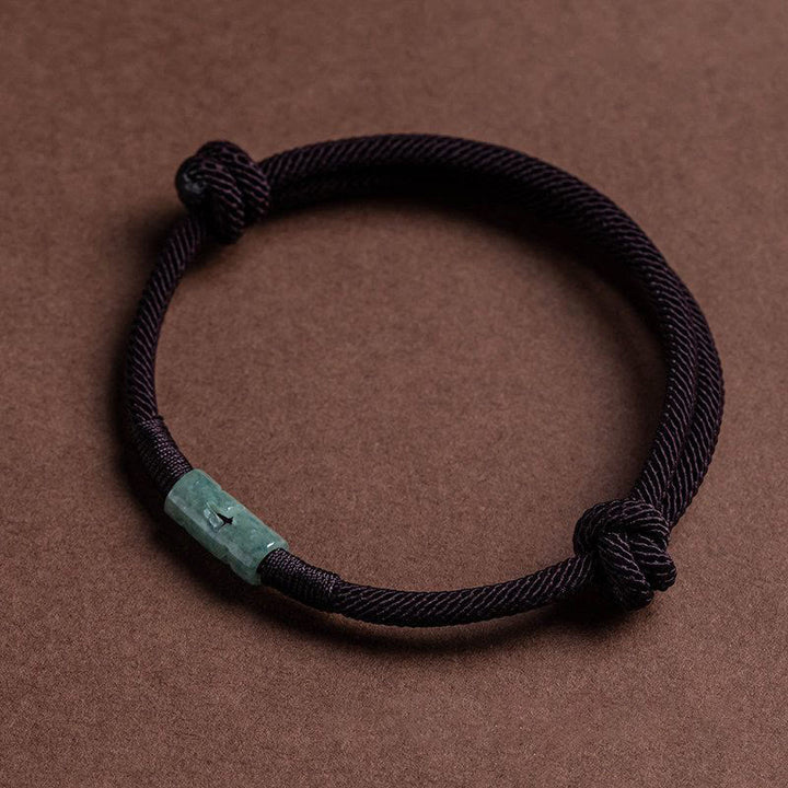 Buddha Stones Luck Jade String Rope Bracelet - Brown(Wrist Circumference 14-20cm) - image 8