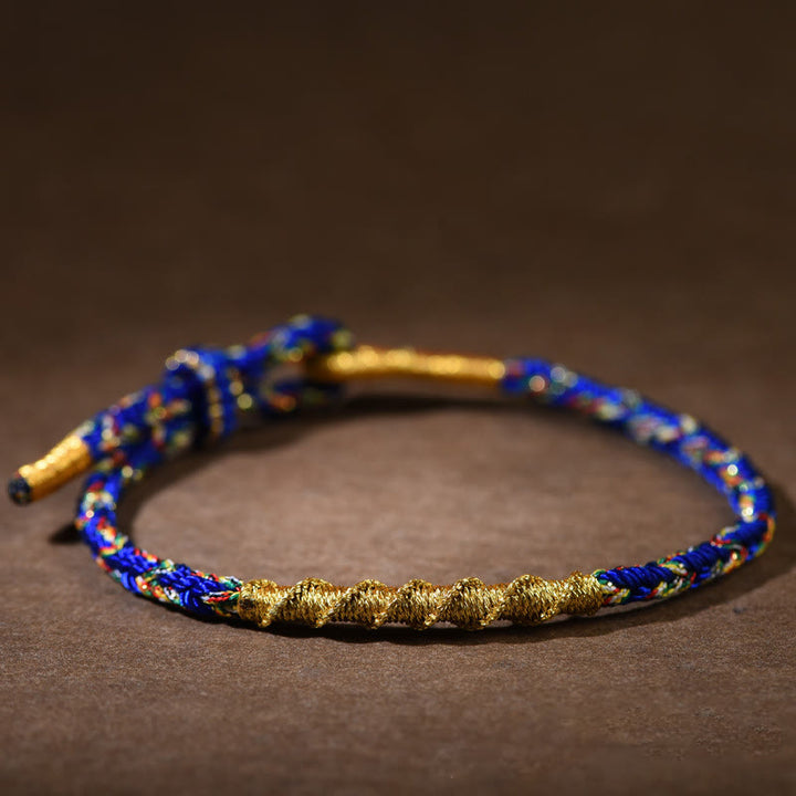 Buddha Stones Handmade Chinese Zodiac Natal Buddha Luck Strength Braided Rope Bracelet - Blue-Rat-Thousand-armed Avalokitesvara(Wrist Circumference 14-17cm) - image 11