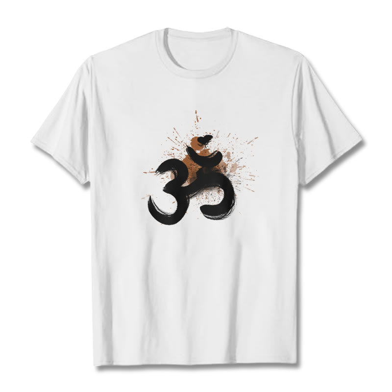 Buddha Stones OM Sanskrit Design Cotton Tee T-shirt - White - 2XL - image 0