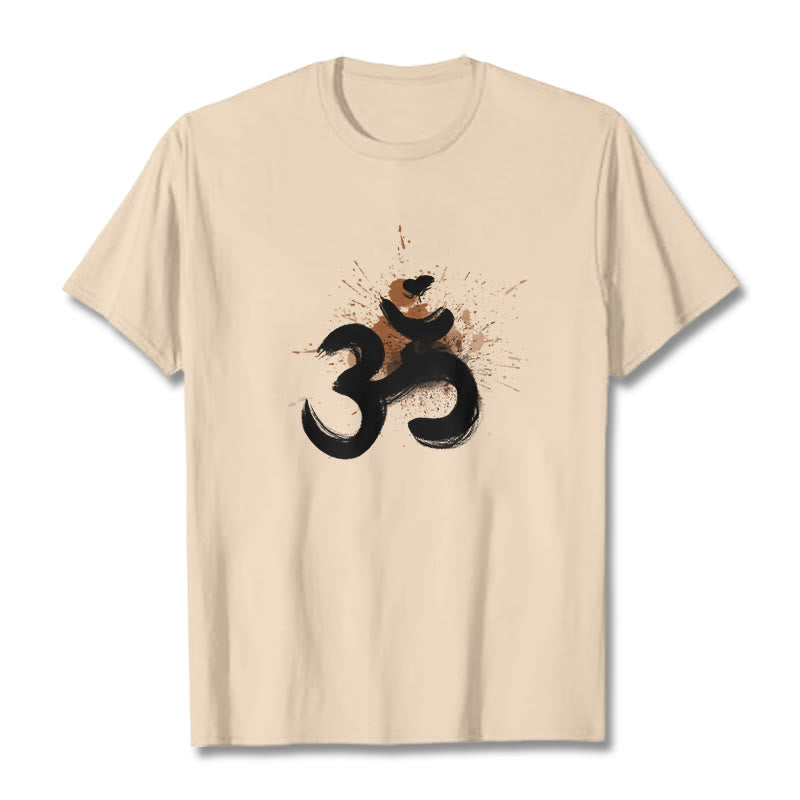 Buddha Stones OM Sanskrit Design Cotton Tee T-shirt - Bisque - 2XL - image 11