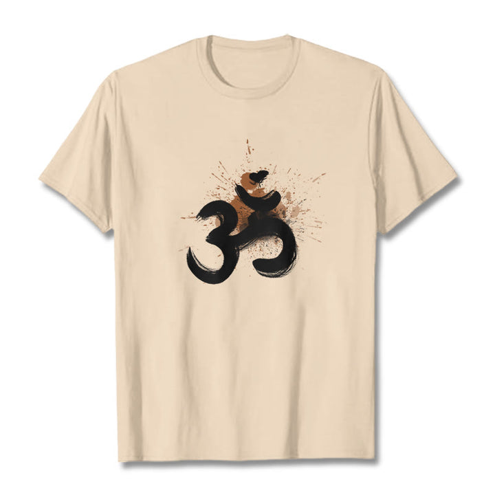 Buddha Stones OM Sanskrit Design Cotton Tee T-shirt - Bisque - 2XL - image 11