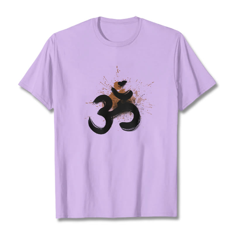 Buddha Stones OM Sanskrit Design Cotton Tee T-shirt - Plum - 2XL - image 13