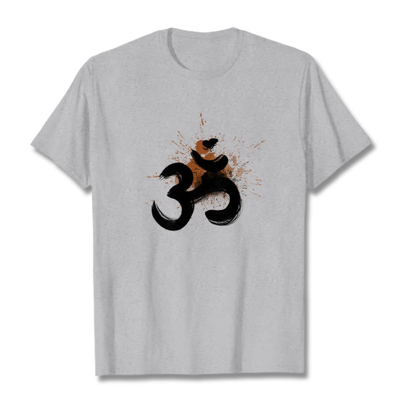 Buddha Stones OM Sanskrit Design Cotton Tee T-shirt - LightGrey - 2XL - image 19