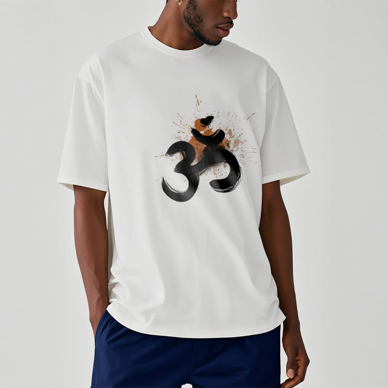 Buddha Stones OM Sanskrit Design Cotton Tee T-shirt - image 1