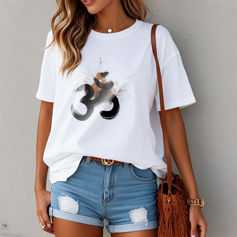 Buddha Stones OM Sanskrit Design Cotton Tee T-shirt - image 2