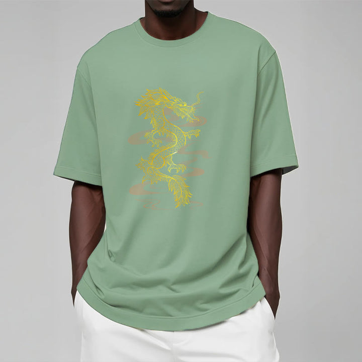 Buddha Stones Golden Dragon Cotton Tee T-shirt - image 15